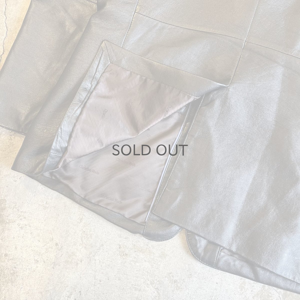 画像13: BLACK COLOR REAL LEATHER OVER DESIGN TAILORED JACKET / Ladies L (13)