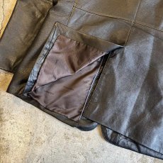 画像13: BLACK COLOR REAL LEATHER OVER DESIGN TAILORED JACKET / Ladies L (13)