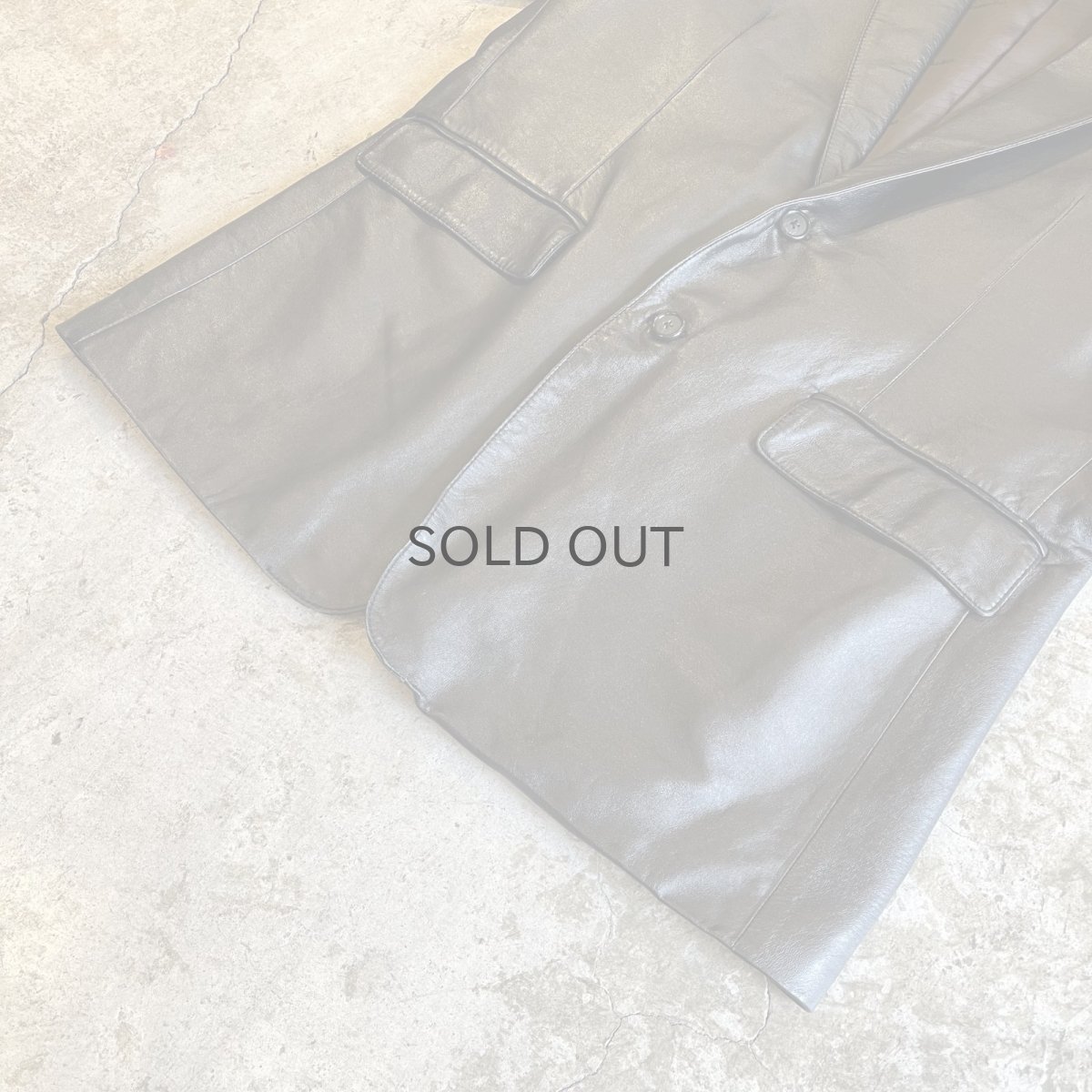 画像4: BLACK COLOR REAL LEATHER OVER DESIGN TAILORED JACKET / Ladies L (4)