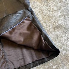 画像10: BLACK COLOR REAL LEATHER OVER DESIGN TAILORED JACKET / Ladies L (10)