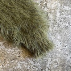 画像5: KHAKI COLOR LONG SHAGGY SHORT DESIGN KNIT CARDIGAN / Ladies M (5)