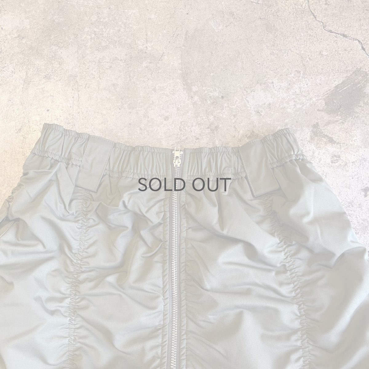 画像6: FRONT ZIP UP GATHER DESIGN NYLON LONG SKIRT / W25~W34 (6)