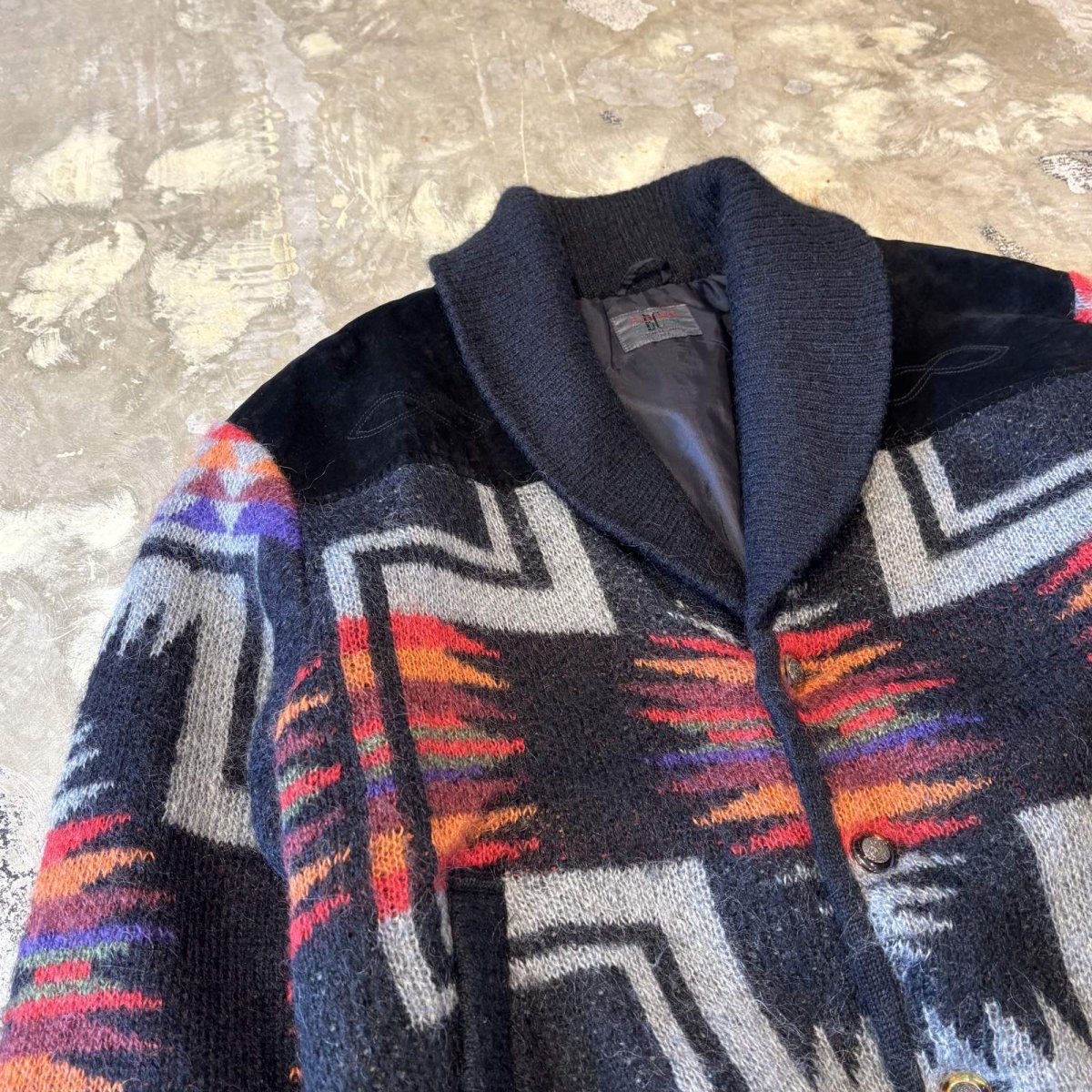 画像3: 80~90'S SUEDE LEATHER × WOOL KNIT SWITCHED JACKET / Mens L (3)