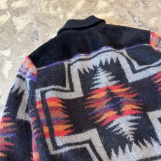 画像8: 80~90'S SUEDE LEATHER × WOOL KNIT SWITCHED JACKET / Mens L (8)