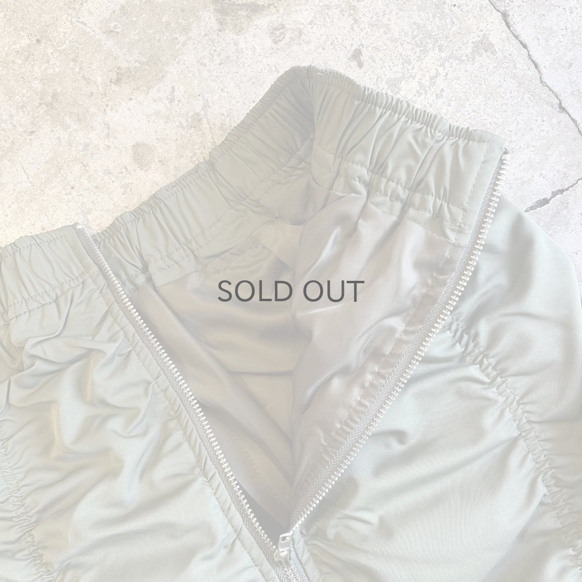 画像9: FRONT ZIP UP GATHER DESIGN NYLON LONG SKIRT / W25~W34 (9)