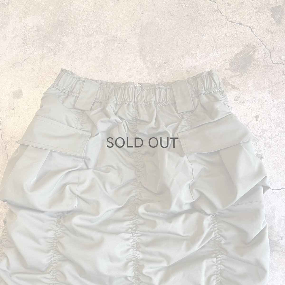 画像10: FRONT ZIP UP GATHER DESIGN NYLON LONG SKIRT / W25~W34 (10)