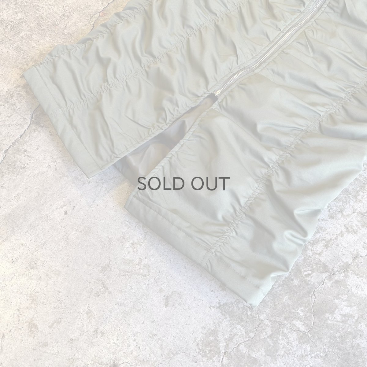 画像4: FRONT ZIP UP GATHER DESIGN NYLON LONG SKIRT / W25~W34 (4)