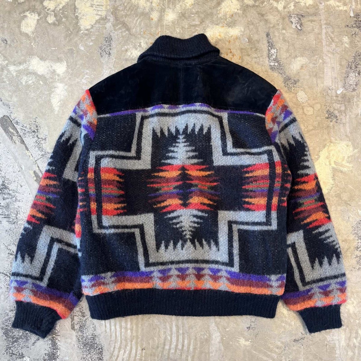 画像2: 80~90'S SUEDE LEATHER × WOOL KNIT SWITCHED JACKET / Mens L (2)