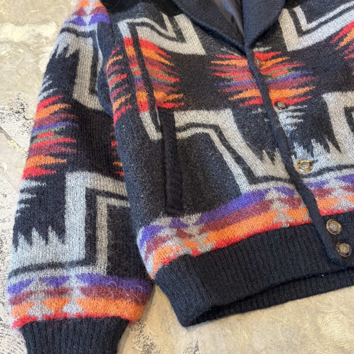 画像5: 80~90'S SUEDE LEATHER × WOOL KNIT SWITCHED JACKET / Mens L (5)