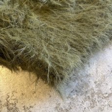画像3: KHAKI COLOR LONG SHAGGY SHORT DESIGN KNIT CARDIGAN / Ladies M (3)