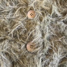 画像11: KHAKI COLOR LONG SHAGGY SHORT DESIGN KNIT CARDIGAN / Ladies M (11)