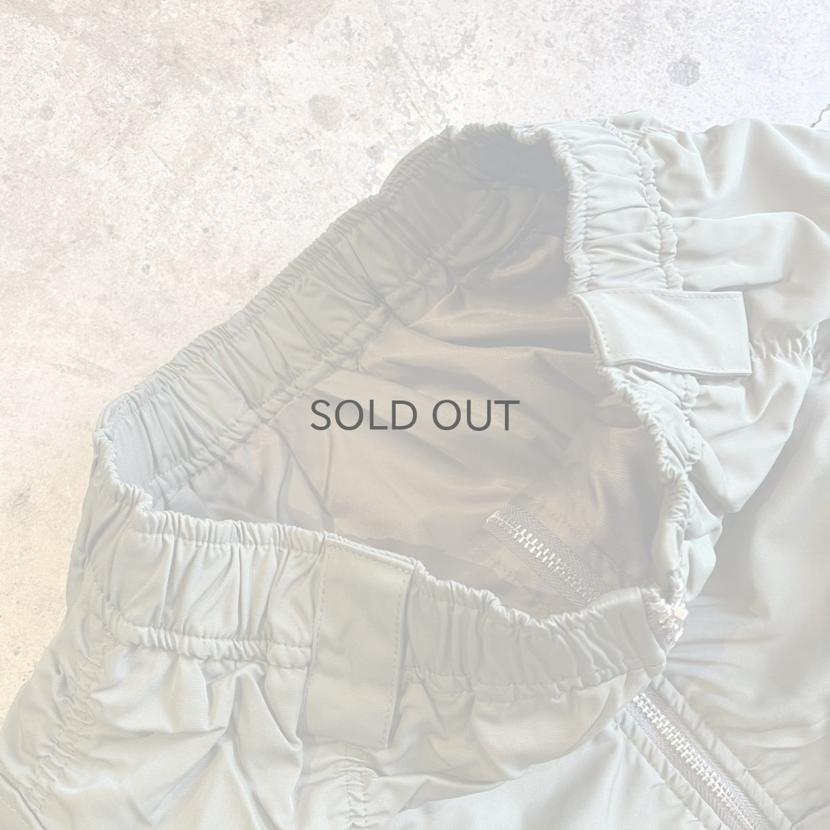 画像7: FRONT ZIP UP GATHER DESIGN NYLON LONG SKIRT / W25~W34 (7)