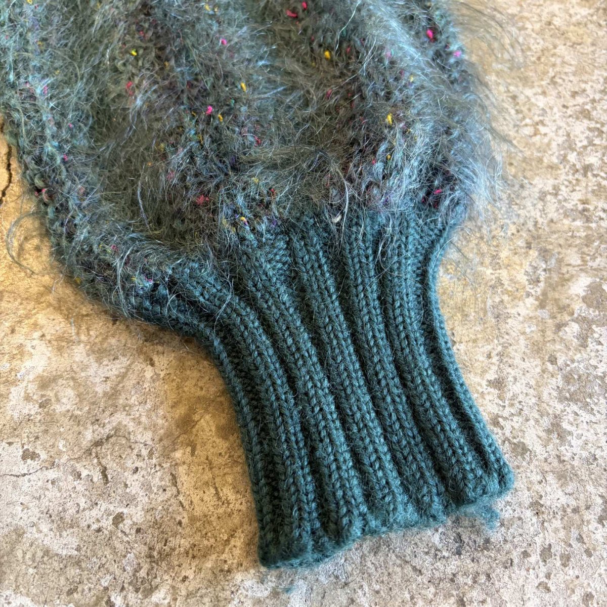 画像8: MIX COLOR MOHAIR DESIGN KNIT CARDIGAN / Ladies L (8)