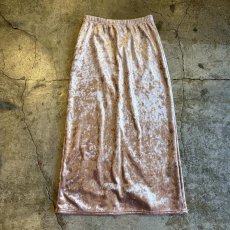 画像1: PINK COLOR VELVET BACK SLIT SKIRT / W25~W34 (1)