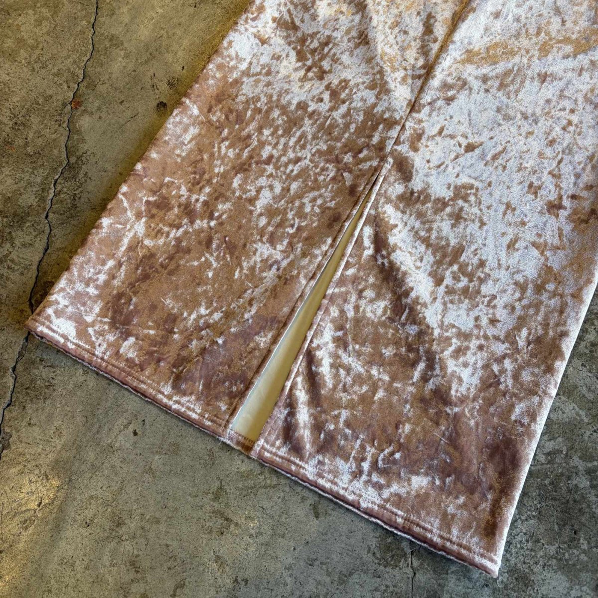 画像8: PINK COLOR VELVET BACK SLIT SKIRT / W25~W34 (8)