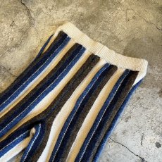 画像9: ALL OVER MULTI STRIPE PATTERN SOFT FLARE DESIGN KNIT PANTS / W26~32 (9)
