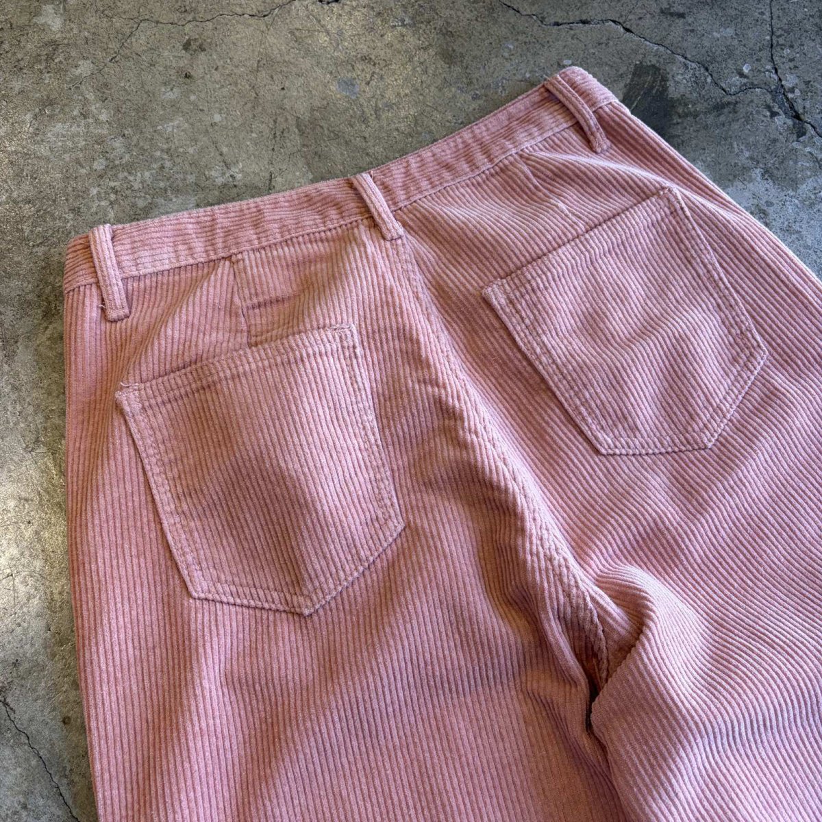 画像9: PINK COLOR CORDUROY DESIGN WIDE PANTS / W27 (9)