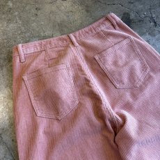 画像9: PINK COLOR CORDUROY DESIGN WIDE PANTS / W27 (9)