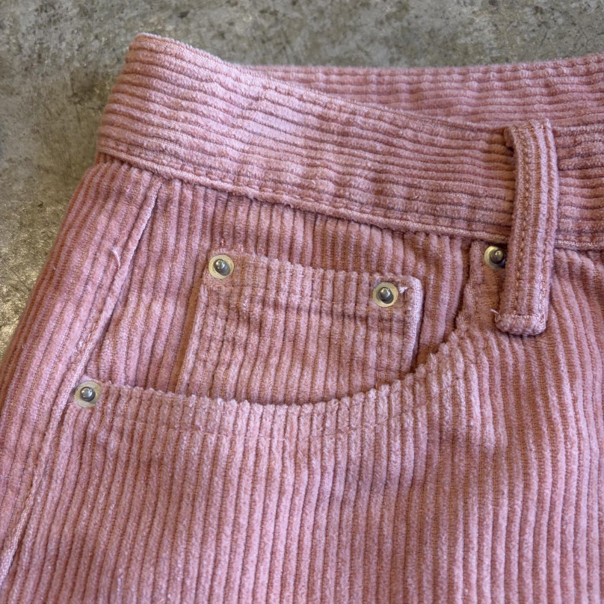 画像8: PINK COLOR CORDUROY DESIGN WIDE PANTS / W27 (8)