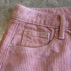 画像8: PINK COLOR CORDUROY DESIGN WIDE PANTS / W27 (8)