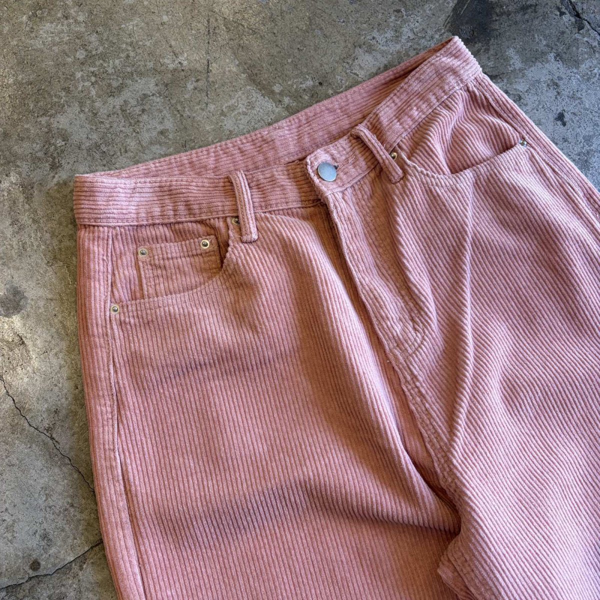 画像3: PINK COLOR CORDUROY DESIGN WIDE PANTS / W27 (3)
