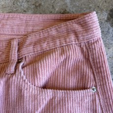 画像7: PINK COLOR CORDUROY DESIGN WIDE PANTS / W27 (7)