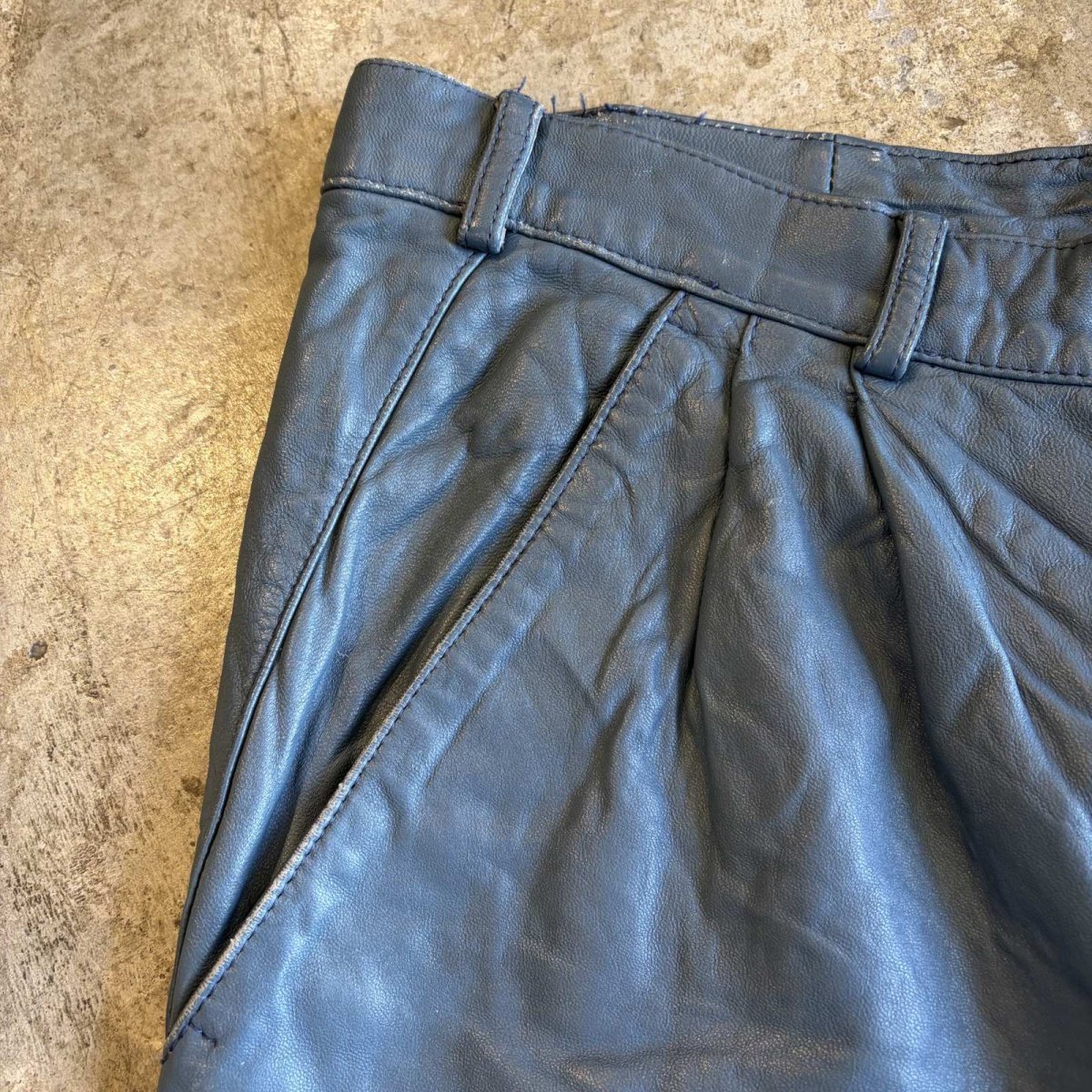画像9: BLUE COLOR REAL LEATHER PANTS / W31 (9)