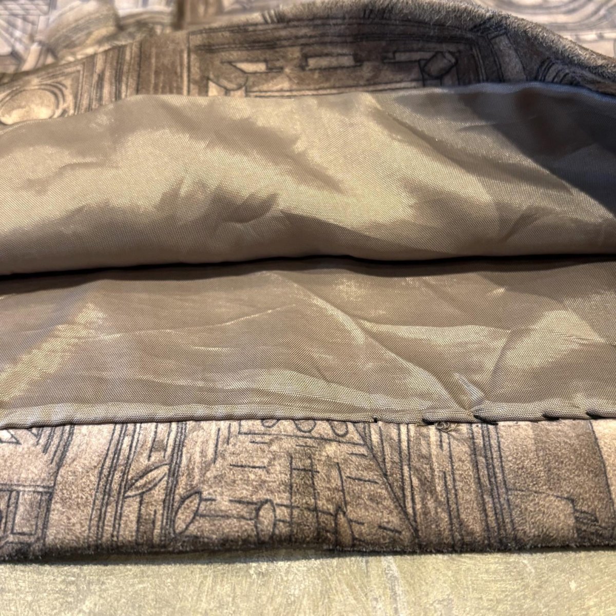 画像8: ALL OVER ART PATTERN SUEDE LEATHER TAILORED JACKET / Mens L (8)