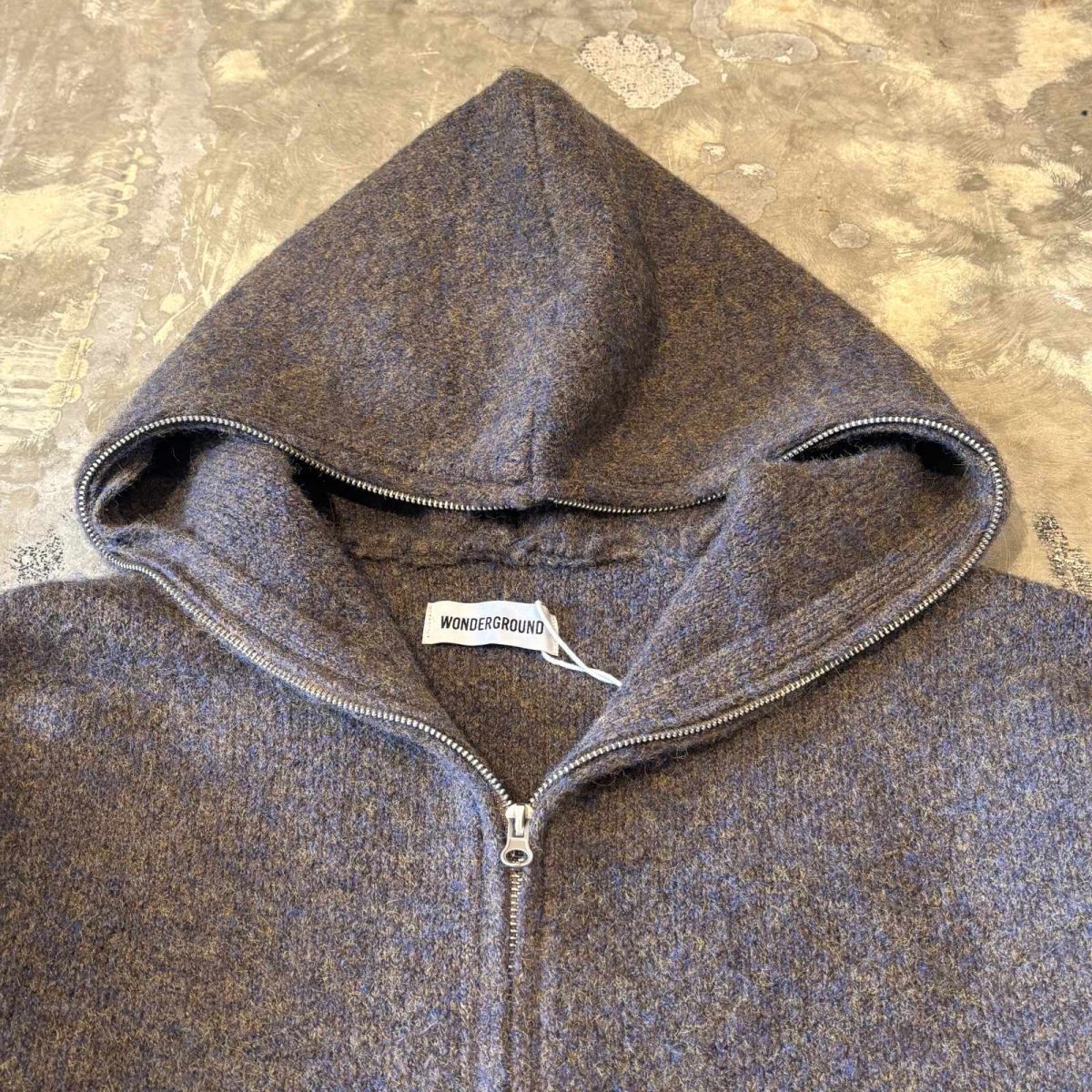 画像11: 【WONDERGROUND】DOUBLE ZIP UP KNIT HOODIE JACKET / BROWN / OS (11)