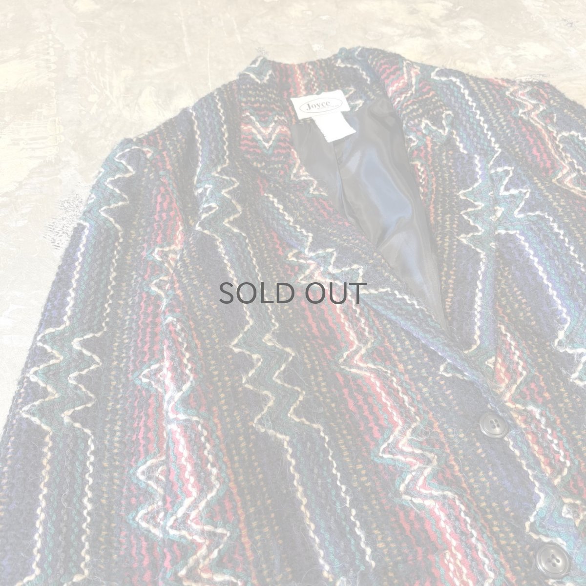 画像3: ALL OVER KNITTING PATTERN TAILORED JACKET / Mens M / MADE IN USA (3)