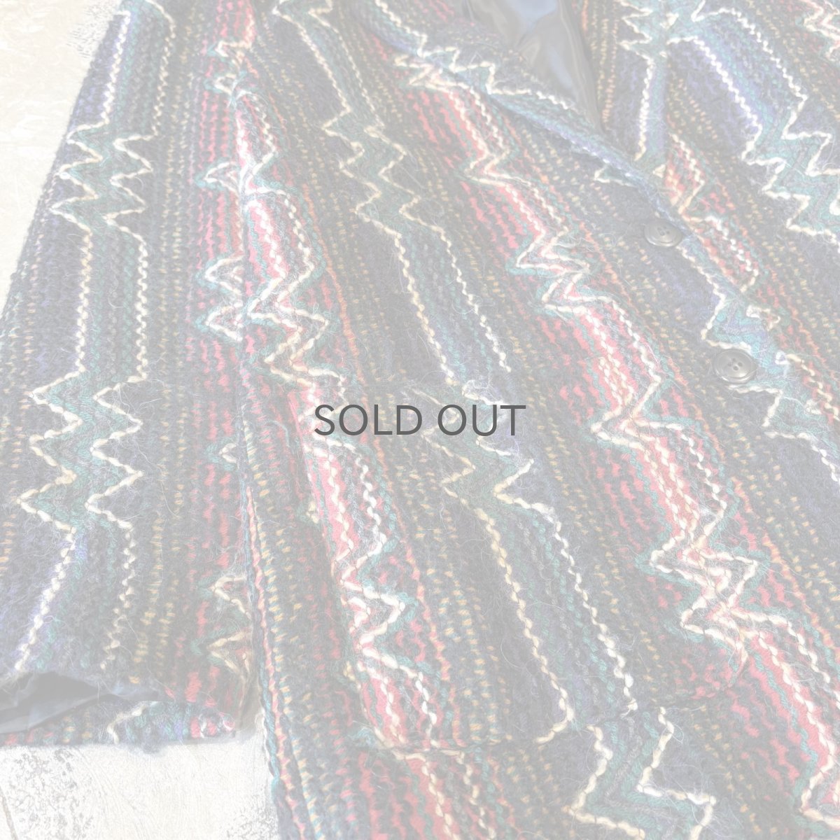 画像5: ALL OVER KNITTING PATTERN TAILORED JACKET / Mens M / MADE IN USA (5)