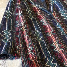 画像5: ALL OVER KNITTING PATTERN TAILORED JACKET / Mens M / MADE IN USA (5)