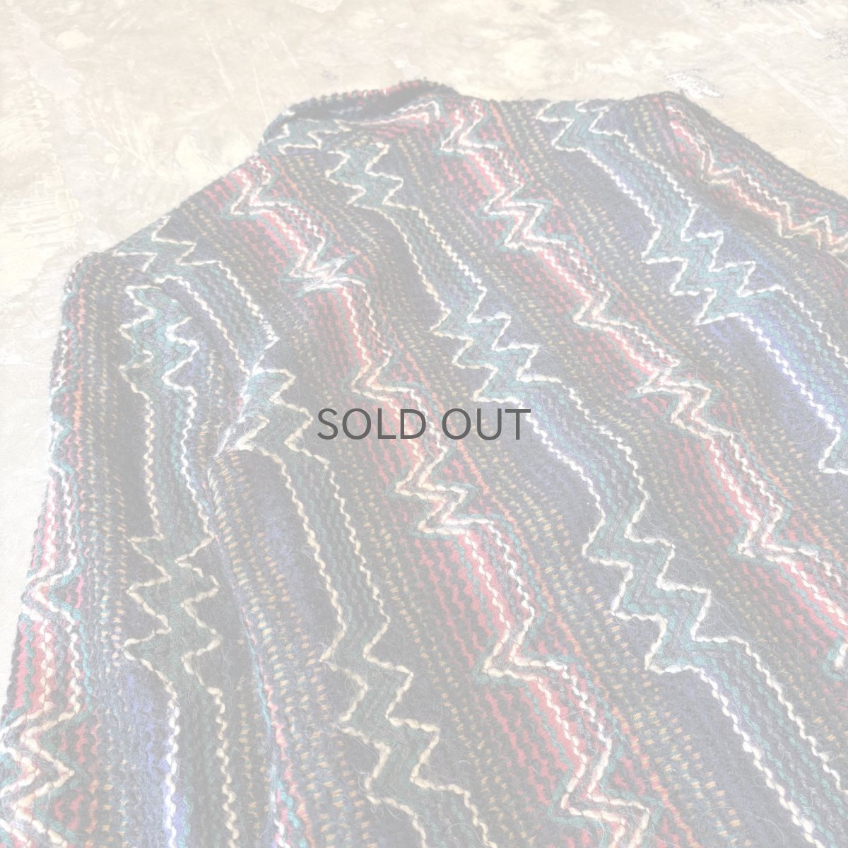 画像9: ALL OVER KNITTING PATTERN TAILORED JACKET / Mens M / MADE IN USA (9)