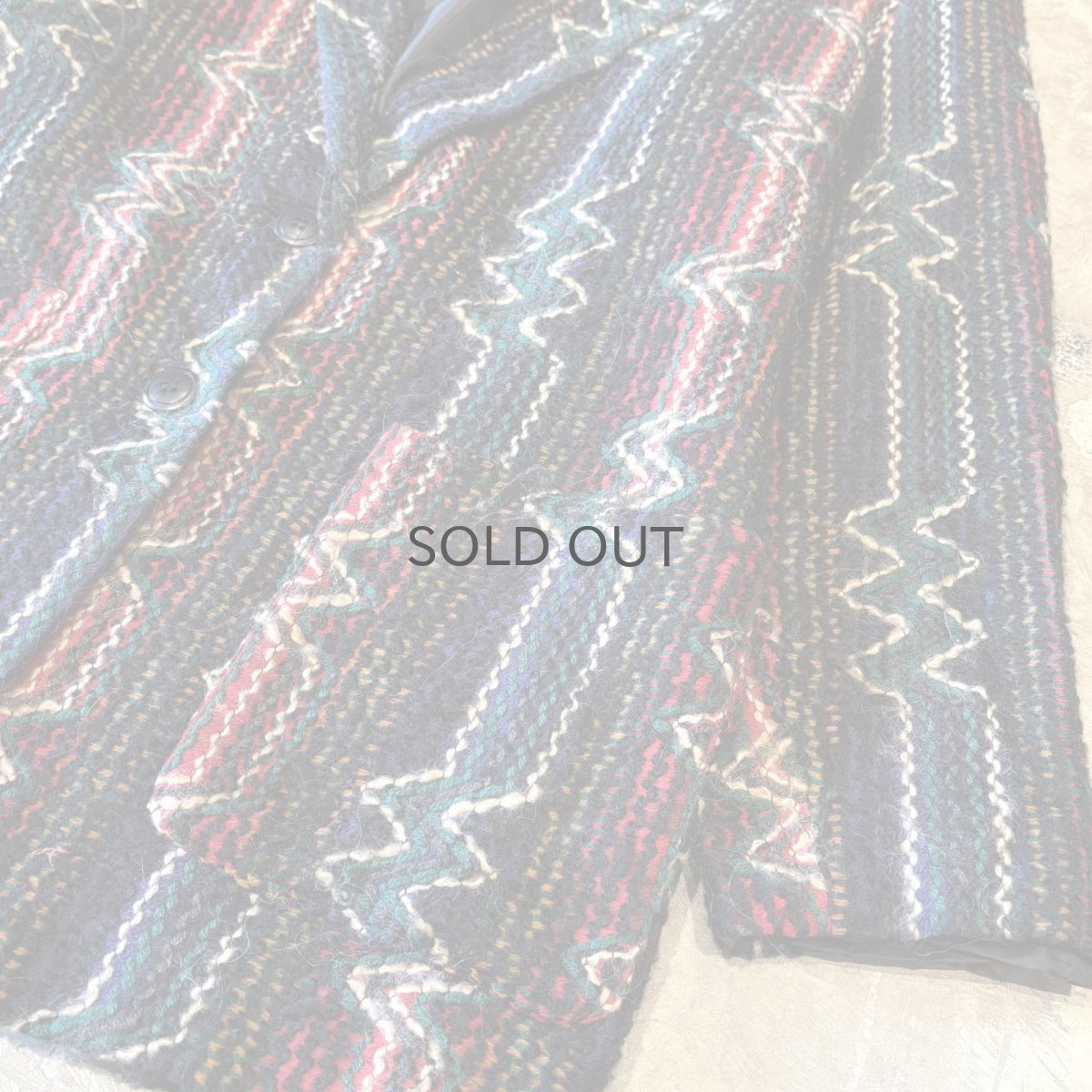 画像6: ALL OVER KNITTING PATTERN TAILORED JACKET / Mens M / MADE IN USA (6)