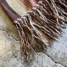 画像3: MULCH STRIPE PATTERN DOWN FRINGE DESIGN WOOL VEST / Ladies M (3)