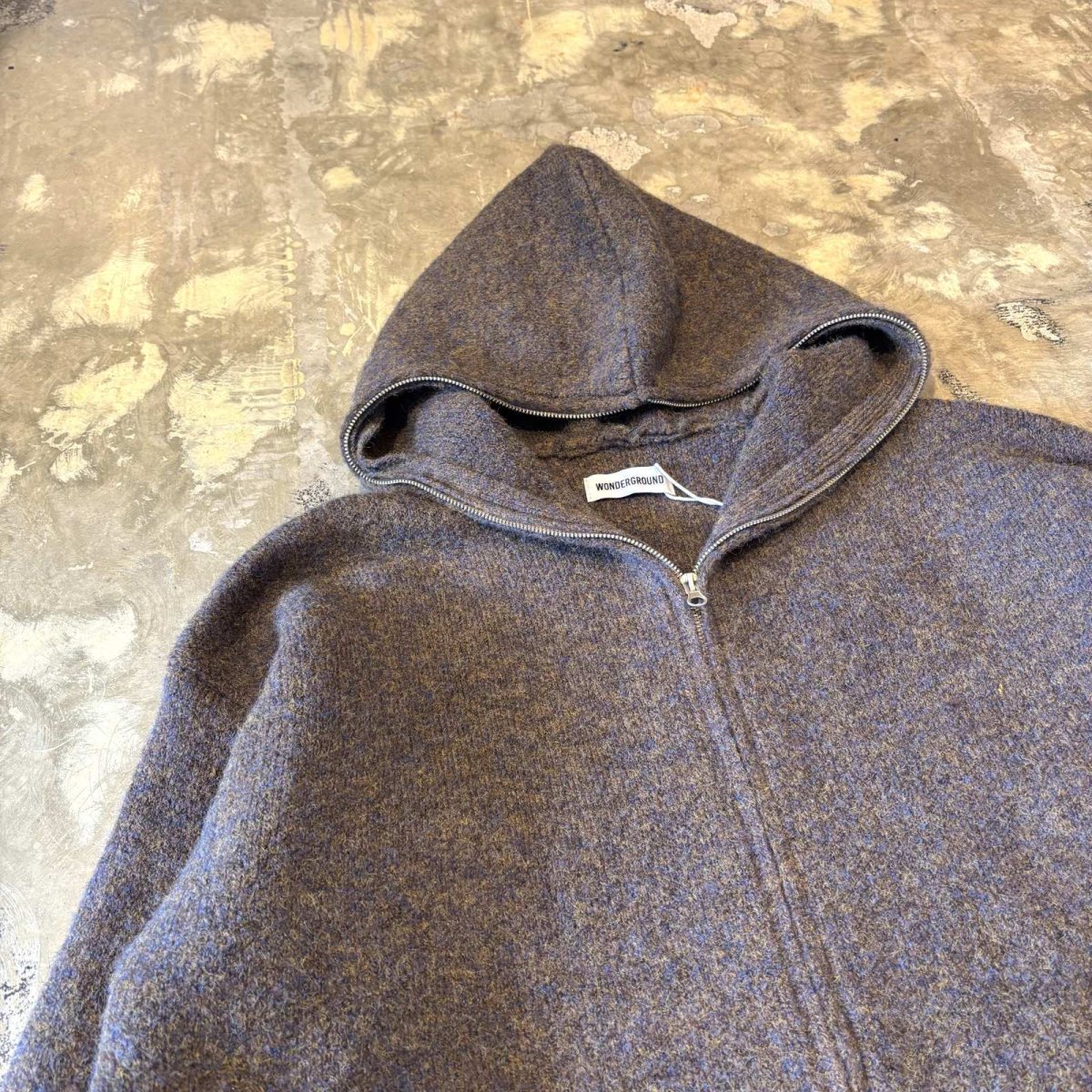 画像3: 【WONDERGROUND】DOUBLE ZIP UP KNIT HOODIE JACKET / BROWN / OS (3)