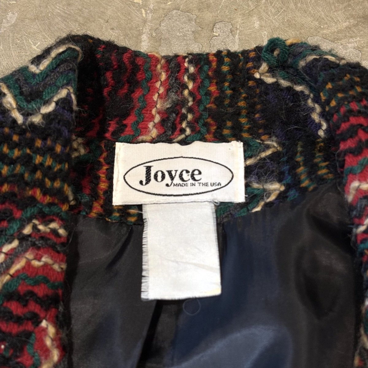 画像10: ALL OVER KNITTING PATTERN TAILORED JACKET / Mens M / MADE IN USA (10)