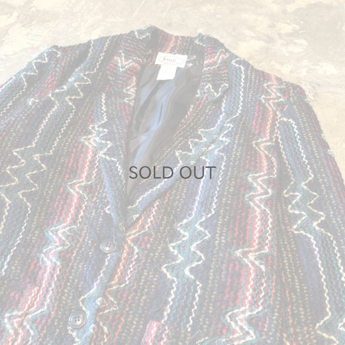 画像4: ALL OVER KNITTING PATTERN TAILORED JACKET / Mens M / MADE IN USA (4)