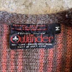 画像11: MULCH STRIPE PATTERN DOWN FRINGE DESIGN WOOL VEST / Ladies M (11)