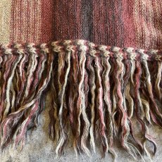 画像10: MULCH STRIPE PATTERN DOWN FRINGE DESIGN WOOL VEST / Ladies M (10)
