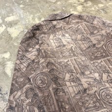 画像9: ALL OVER ART PATTERN SUEDE LEATHER TAILORED JACKET / Mens L (9)