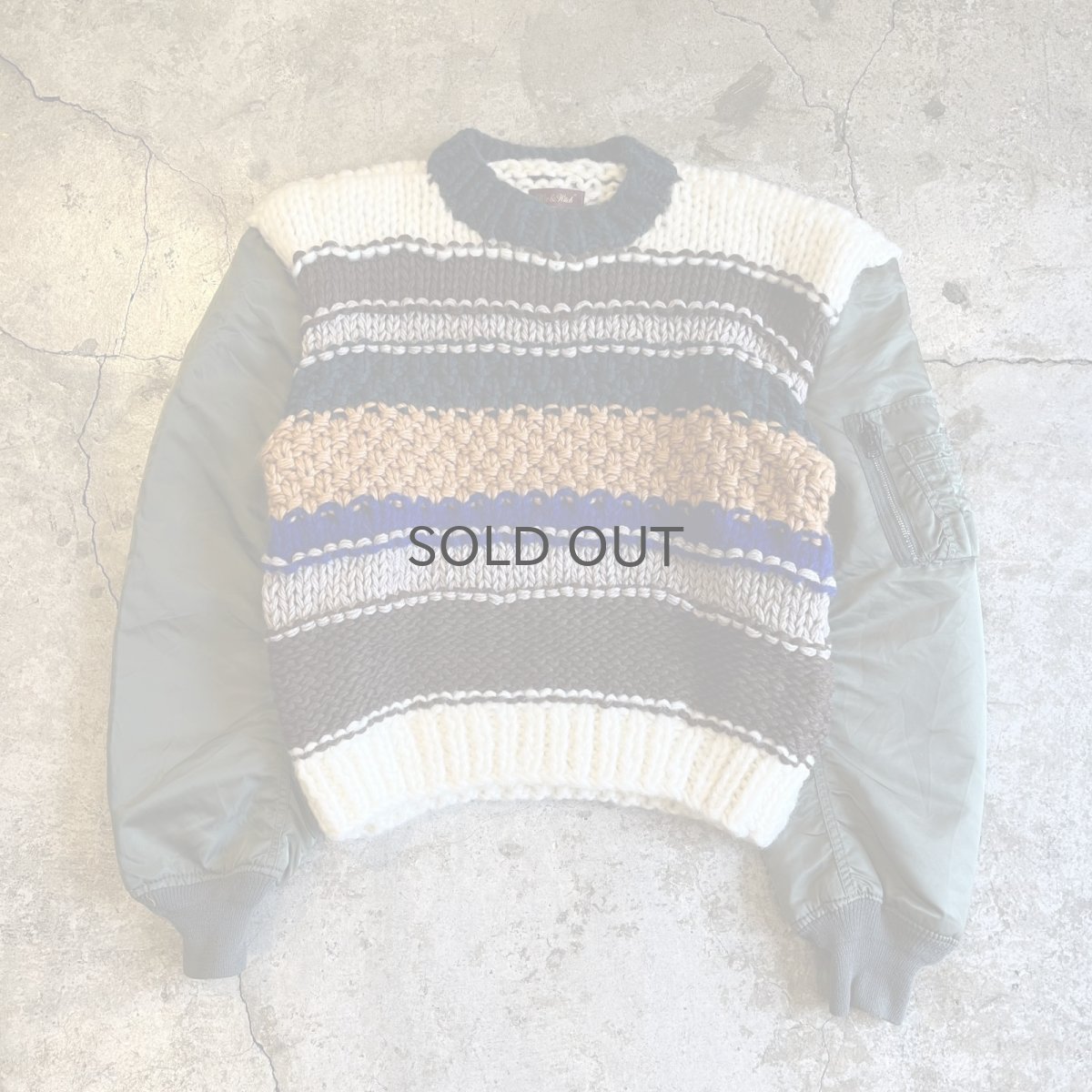 画像1: 【Wiz&Witch】"UNITED" MA-1 SLEEVE DECO KNIT (1)