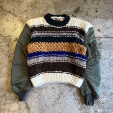 画像1: 【Wiz&Witch】"UNITED" MA-1 SLEEVE DECO KNIT (1)