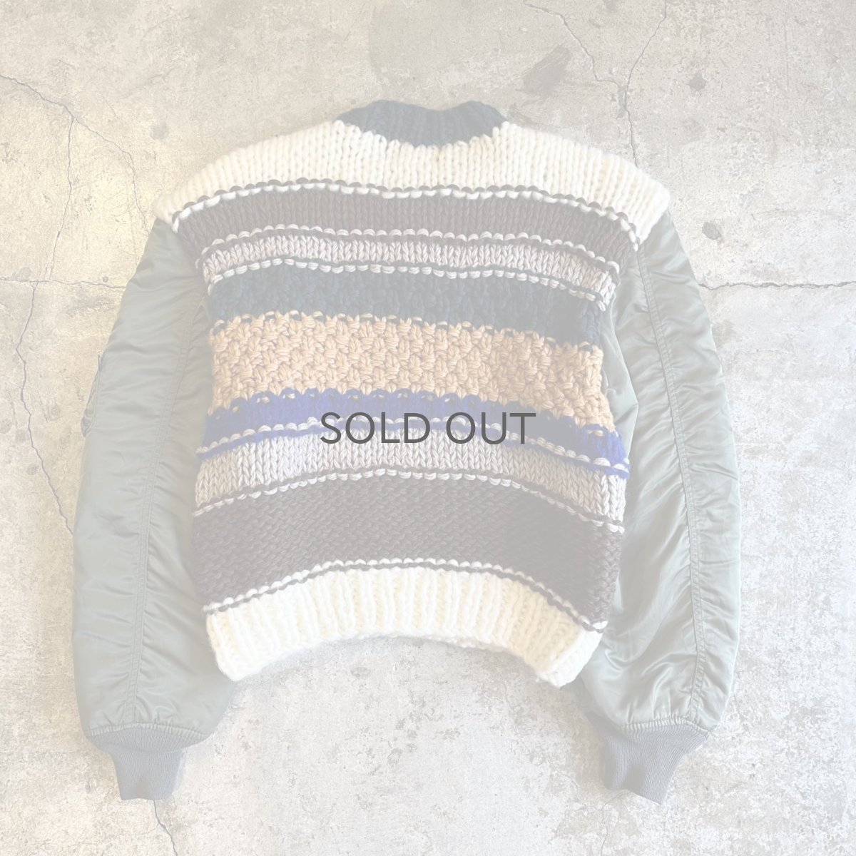 画像2: 【Wiz&Witch】"UNITED" MA-1 SLEEVE DECO KNIT (2)