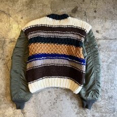 画像2: 【Wiz&Witch】"UNITED" MA-1 SLEEVE DECO KNIT (2)