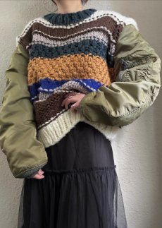 画像14: 【Wiz&Witch】"UNITED" MA-1 SLEEVE DECO KNIT (14)