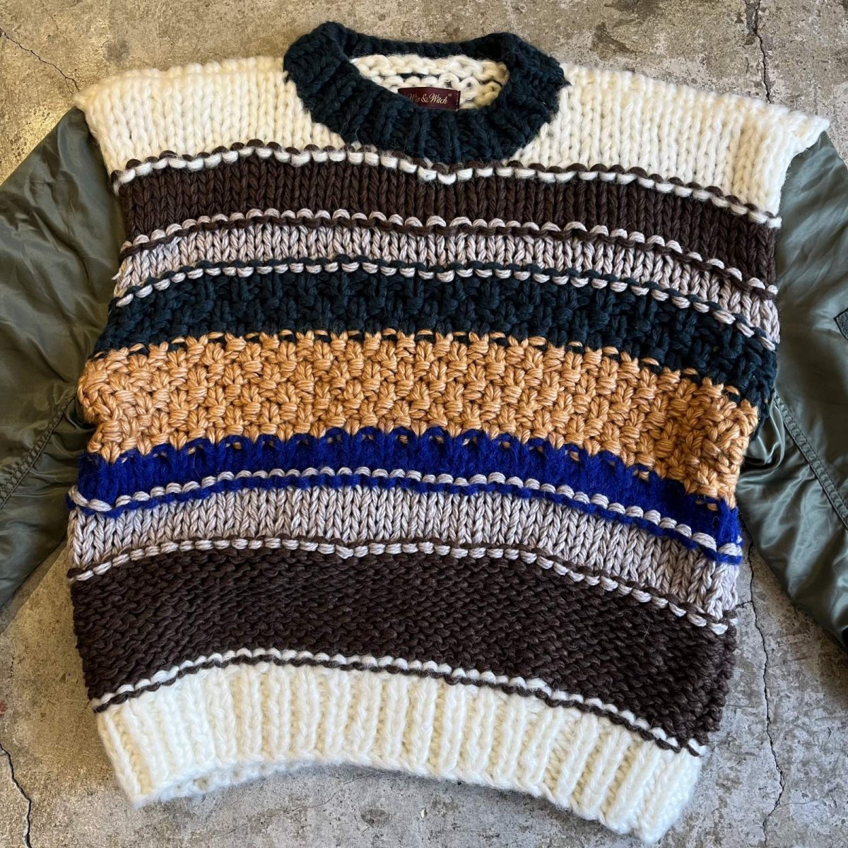 画像9: 【Wiz&Witch】"UNITED" MA-1 SLEEVE DECO KNIT (9)