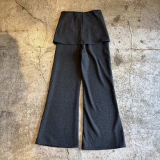 画像2: 2 WAY SKIRT LAYERED DESIGN SOFT FLARE SWEAT PANTS / W22~W33 (2)