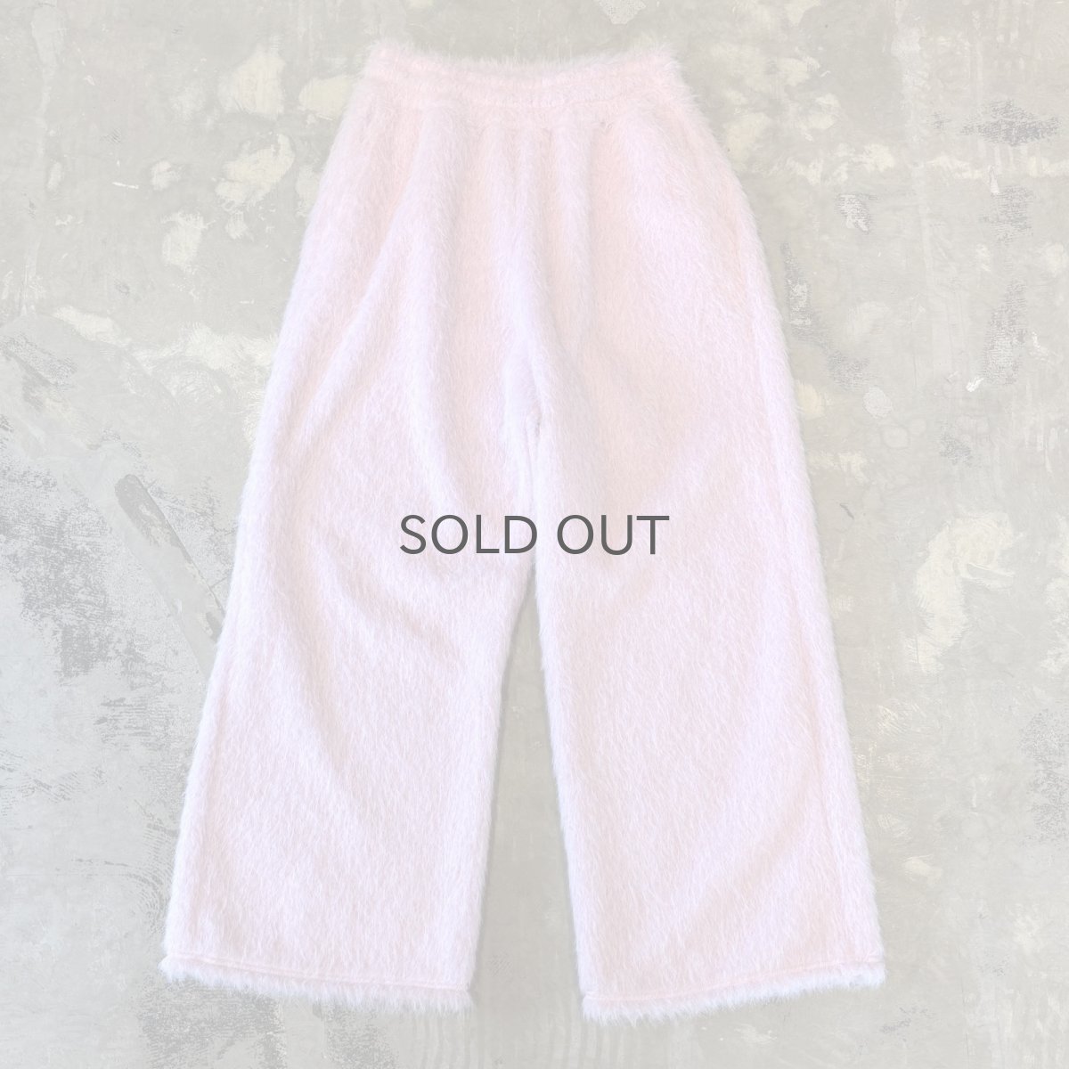 画像1: COLOR FAUX FUR WIDE SILHOUETTE PANTS / PINK / W29~ (1)