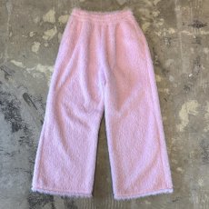 画像1: COLOR FAUX FUR WIDE SILHOUETTE PANTS / PINK / W29~ (1)